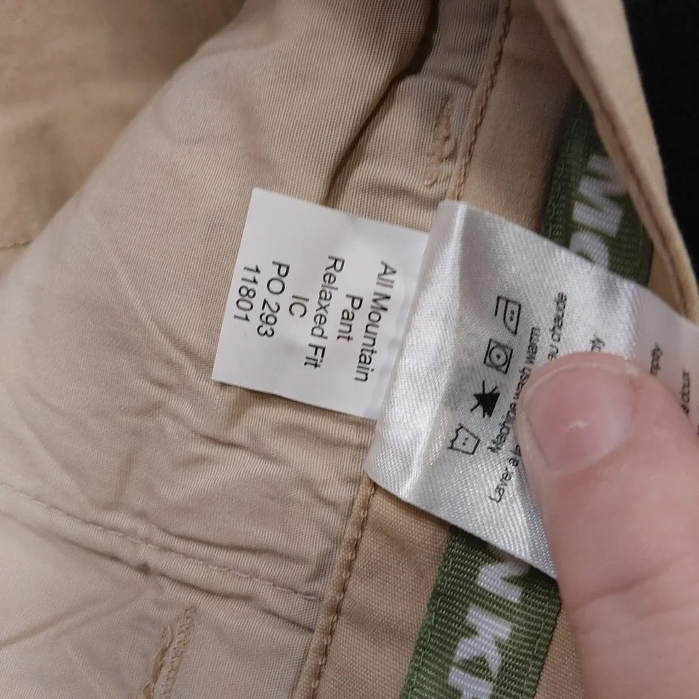Mountain Khakis All Mountain Pant Relaxed Fit Tan Organic Cotton 38x30 Mens